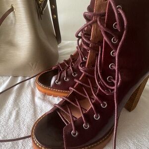 Jeffrey Campbell Brown Ankle Boots with Lace-Up Design